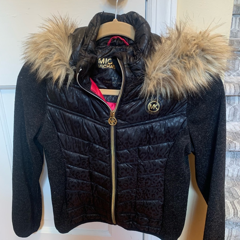 Michael Kors black kids jacket with removable hood